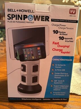 Bell+Howell SpinPower Vertical Charging Station - White/Black